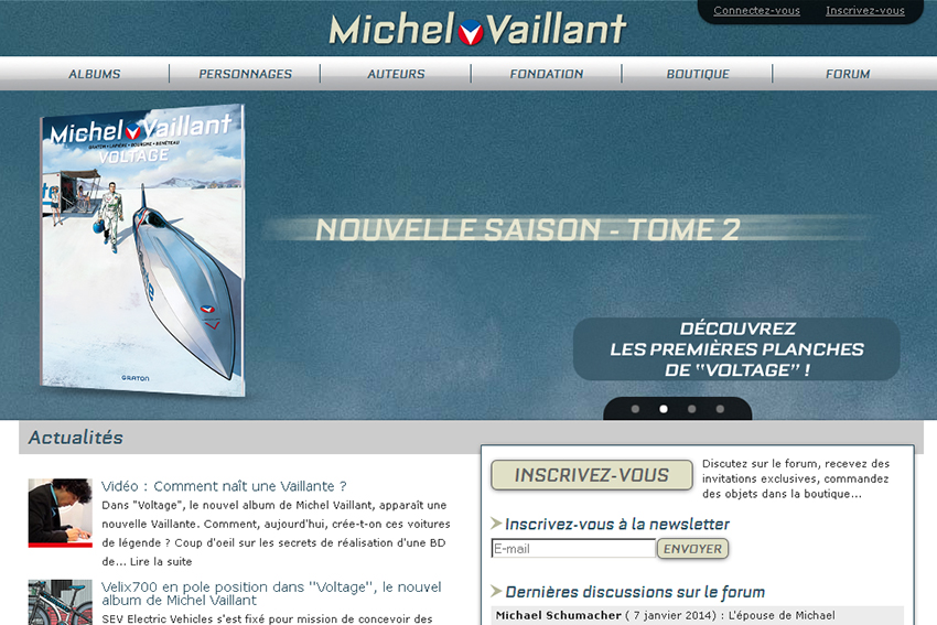 Retrouvez sur le site officiel de Michel Vaillant toutes les informations concernant les aventures du coureur automobile et de ses amis.
