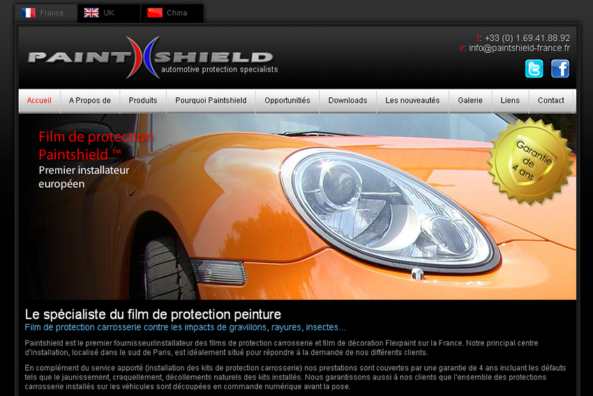 Paintshield France est le spécialiste du film de protection peinture, accessoire indispensable pour la protection de votre carrosserie contre les impacts de gravillons, contre les rayures et autres insectes.